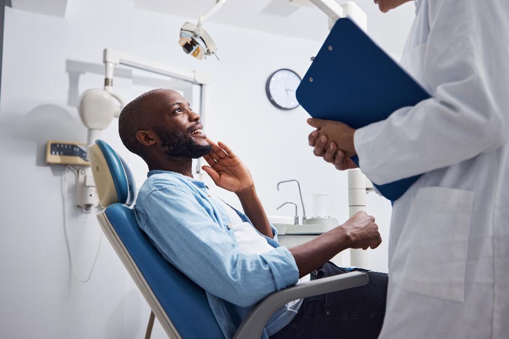 same-day crowns Parramatta | man at dentist
