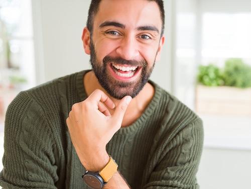 implant-retained denture parramatta | man smiling