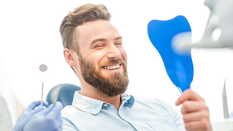 Man at dentist in Harris Park