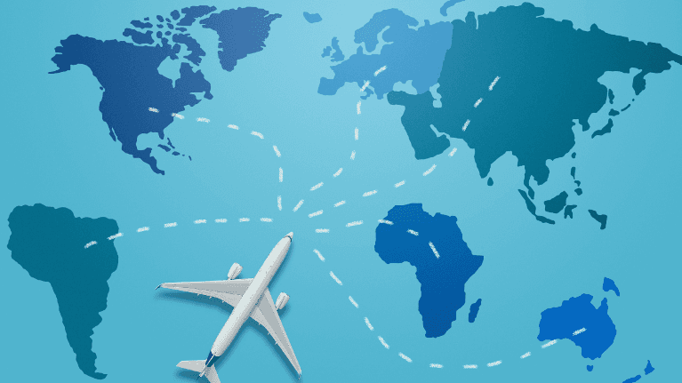 Map with Plane | Dental Implants Abroad