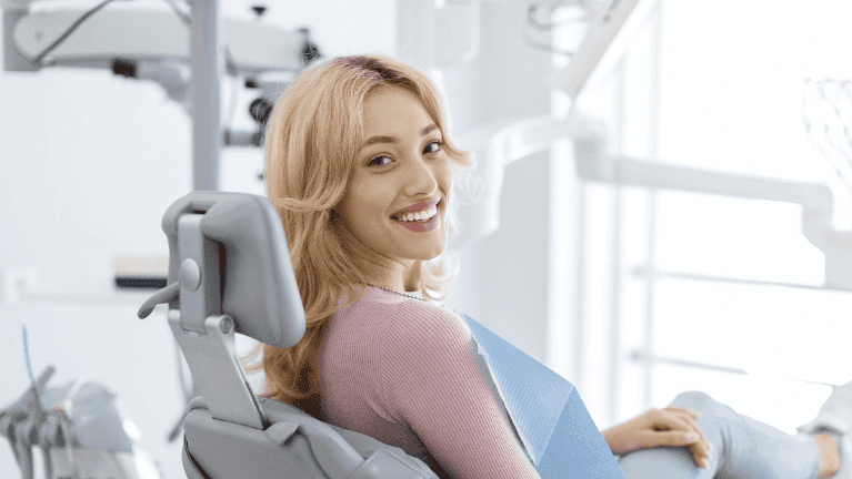 Patient smiling at the dental clinic in Parramatta, NSW