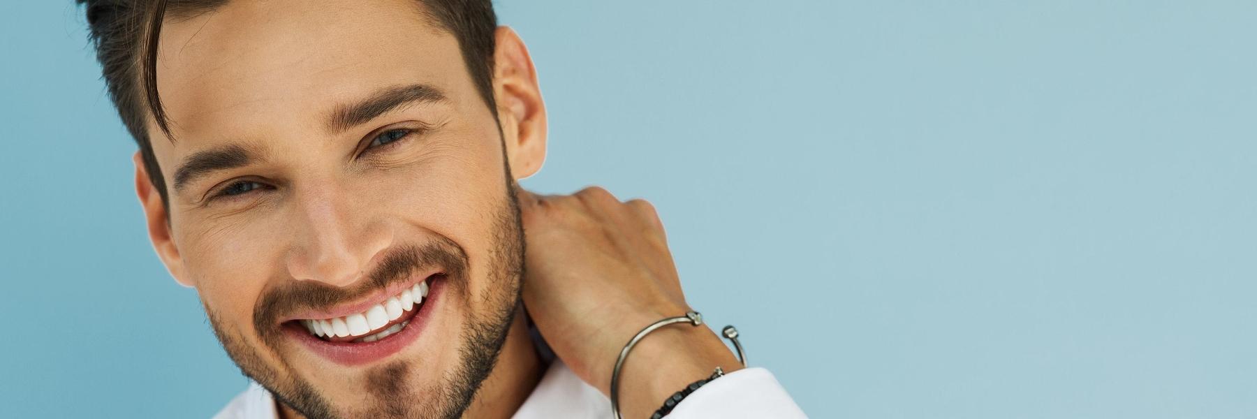 man after having teeth spacing fixed in paramatta