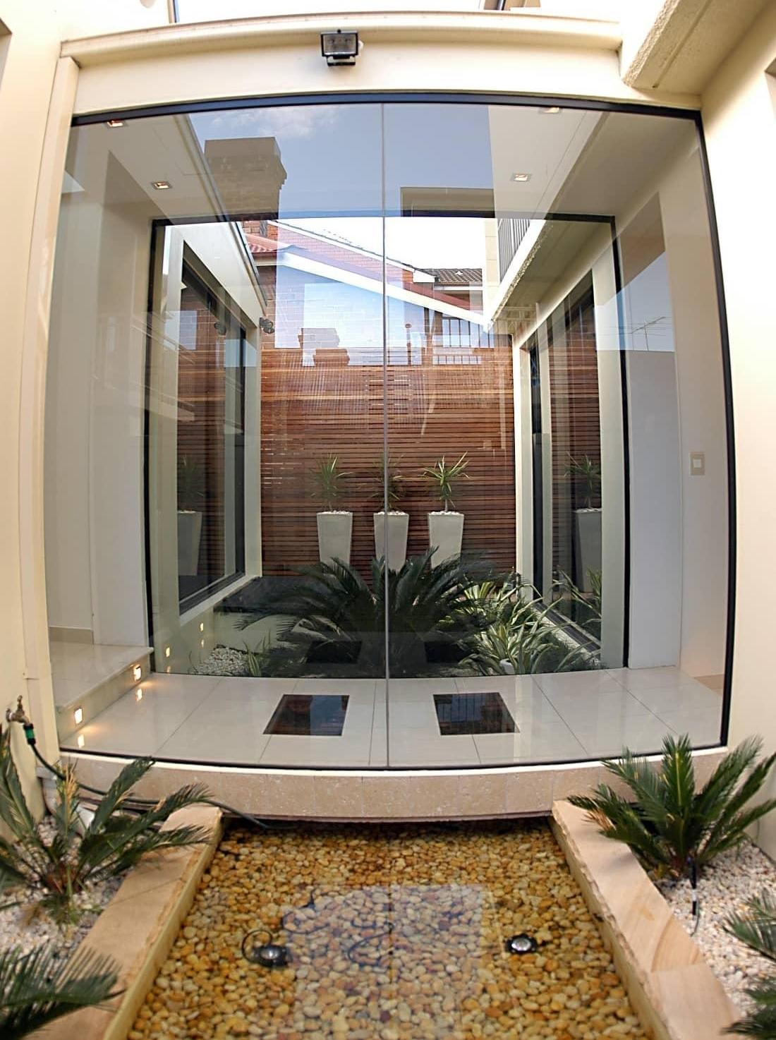 view of outside courtyard at Painfree Dentistry in Parramatta